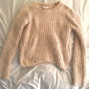 Cream Fuzzy Knit Sweater
